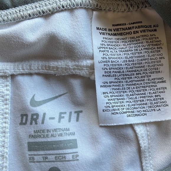 Nike track pants XS white with gray accent with side pockets - Picture 6 of 7